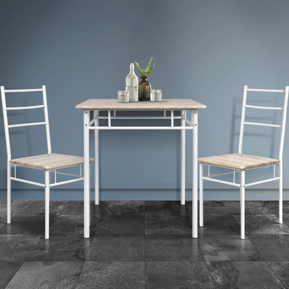 Artiss Dining Table And Chairs Set fo 3 Oak - Mekamart Australia