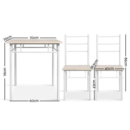 Artiss Dining Table And Chairs Set fo 3 Oak - Mekamart Australia