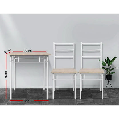 Artiss Dining Table And Chairs Set fo 3 Oak - Mekamart Australia