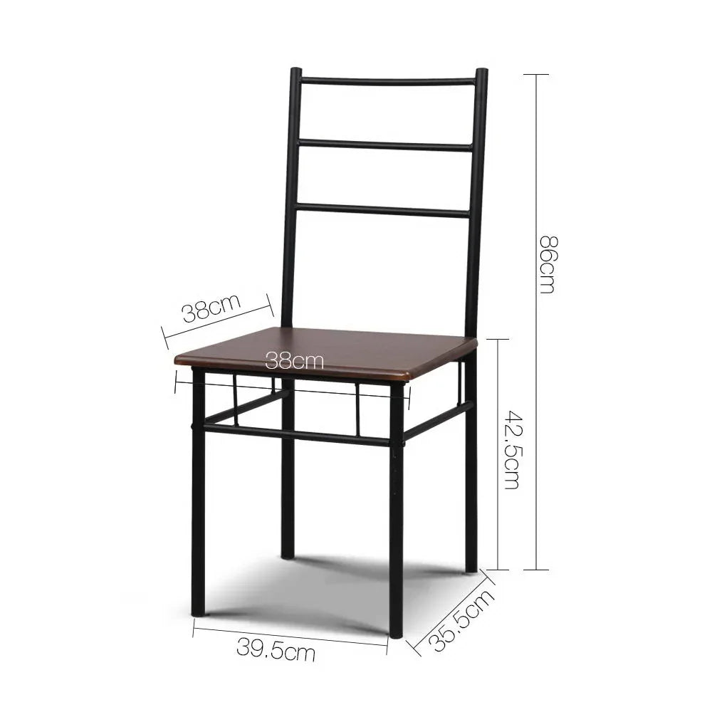Artiss Dining Table And Chairs Set fo 3 Walnut - Mekamart Australia