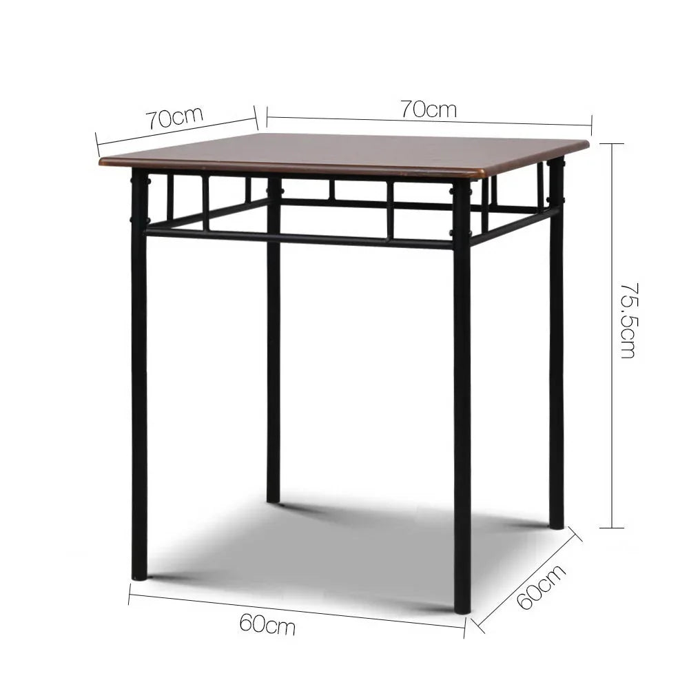 Artiss Dining Table And Chairs Set fo 3 Walnut - Mekamart Australia