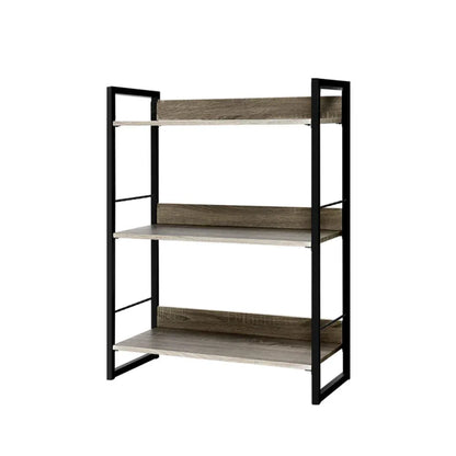 Artiss Bookshelf 3 Tiers - NOE Black and Oak - Mekamart Australia