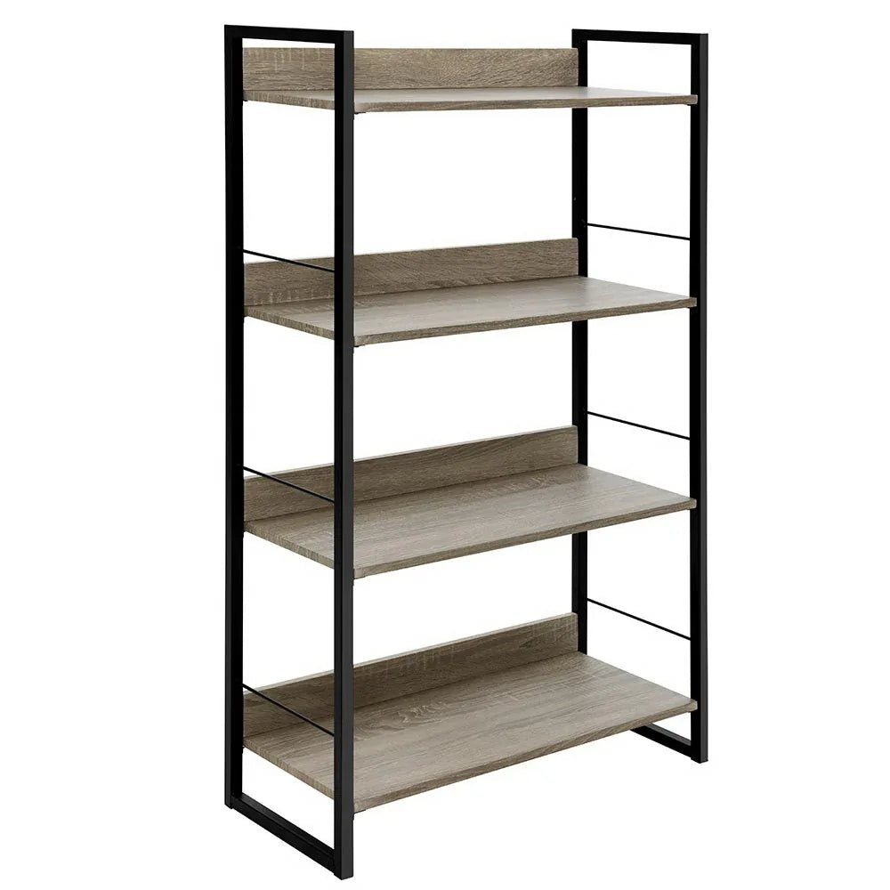 Artiss Bookshelf 4 Tiers - NOE Black and Oak - Mekamart Australia