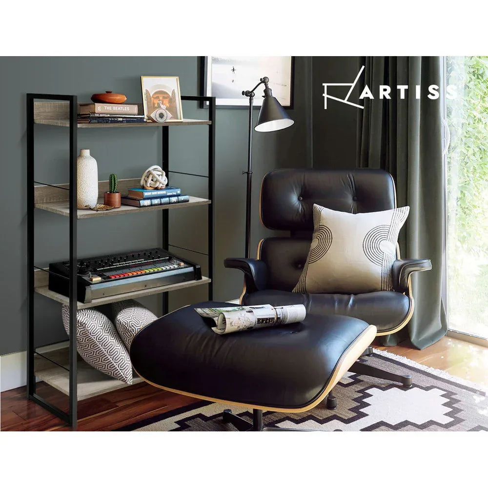 Artiss Bookshelf 4 Tiers - NOE Black and Oak - Mekamart Australia