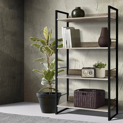Artiss Bookshelf 4 Tiers - NOE Black and Oak - Mekamart Australia