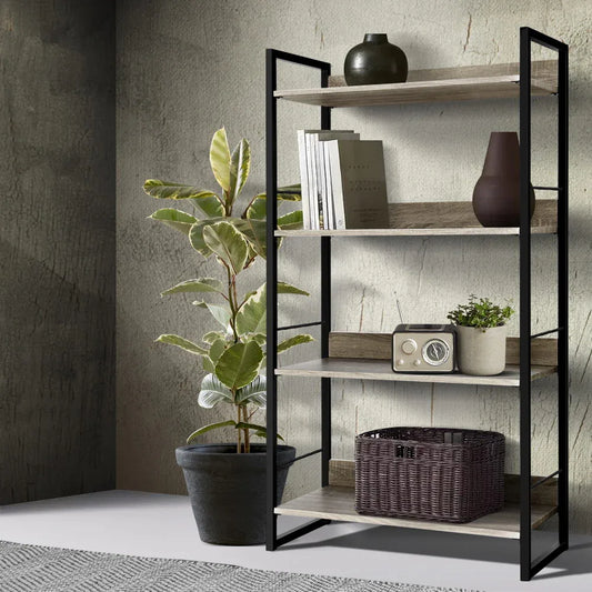 Artiss Bookshelf 4 Tiers - NOE Black and Oak - Mekamart Australia