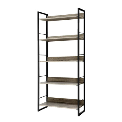 Artiss Bookshelf 5 Tiers - NOE Black and Oak - Mekamart Australia