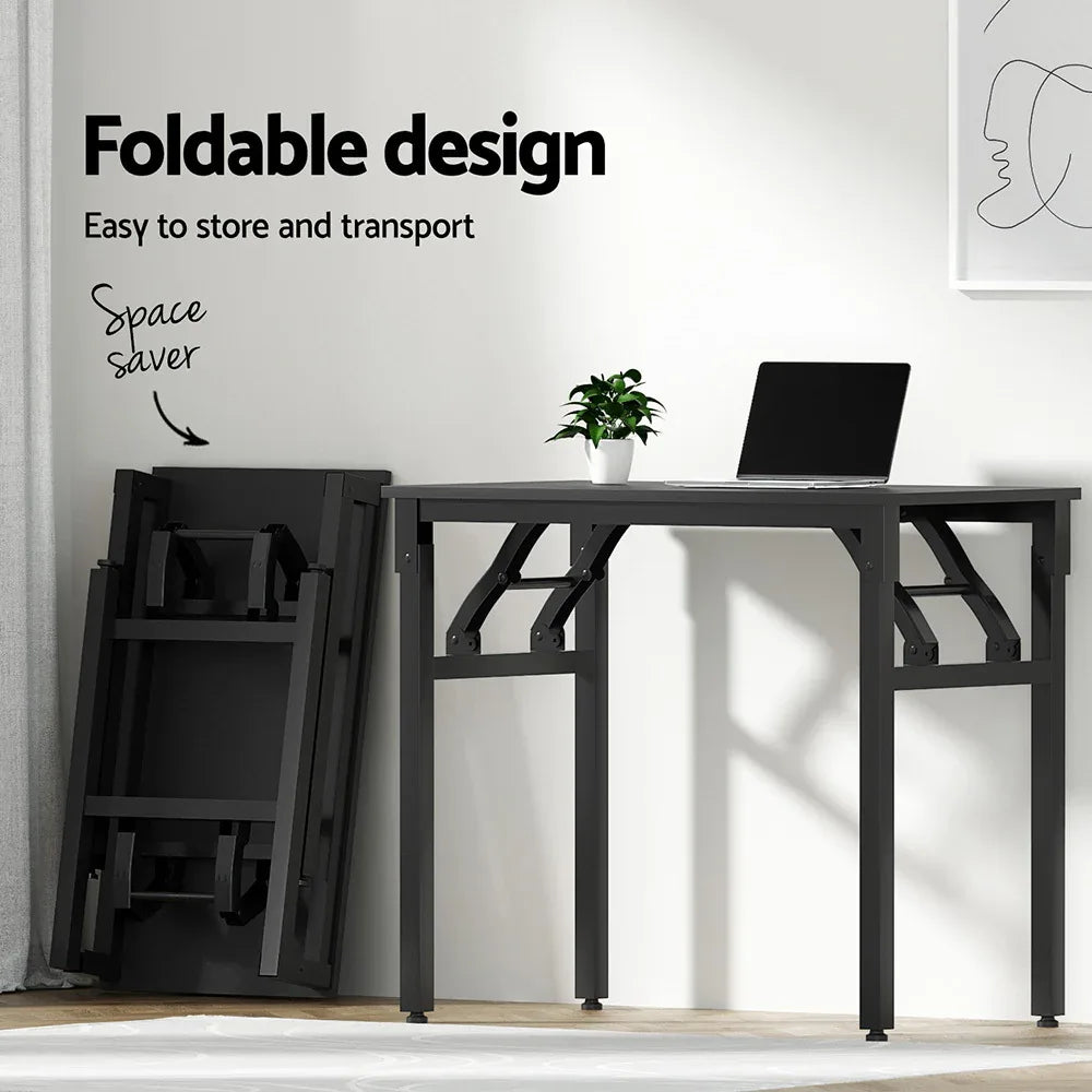 Artiss Computer Desk Mesh Office Chair Set Foldable Home Study Table Black - Mekamart Australia