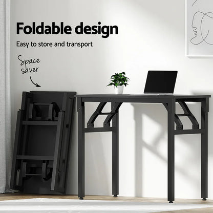 Artiss Computer Desk Mesh Office Chair Set Foldable Home Study Table Black - Mekamart Australia