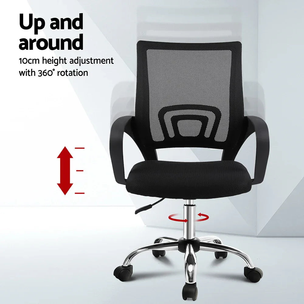 Artiss Computer Desk Mesh Office Chair Set Foldable Home Study Table Black - Mekamart Australia