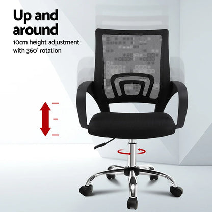 Artiss Computer Desk Mesh Office Chair Set Foldable Home Study Table Black - Mekamart Australia