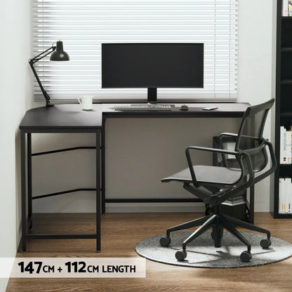 Artiss Computer Desk L-Shape CPU Stand Black 147CM - Mekamart Australia