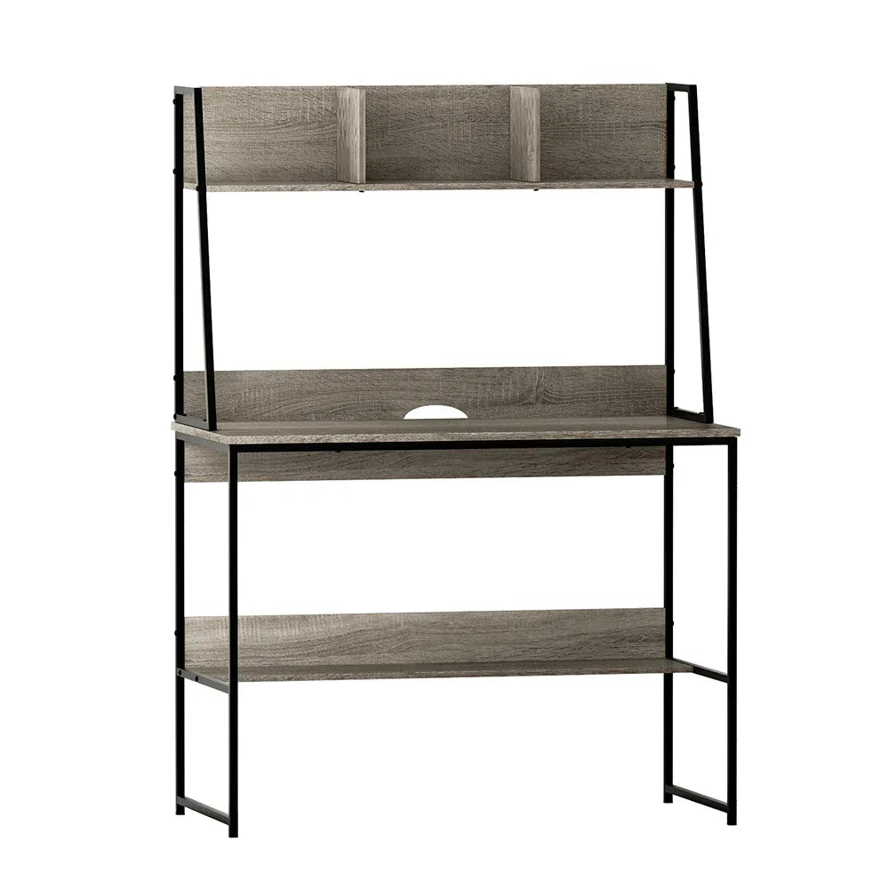 Artiss Computer Desk Bookshelf Storage Grey 100CM - Mekamart Australia