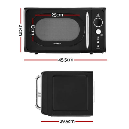 Devanti 20L Microwave Oven 700W Black - Mekamart Australia