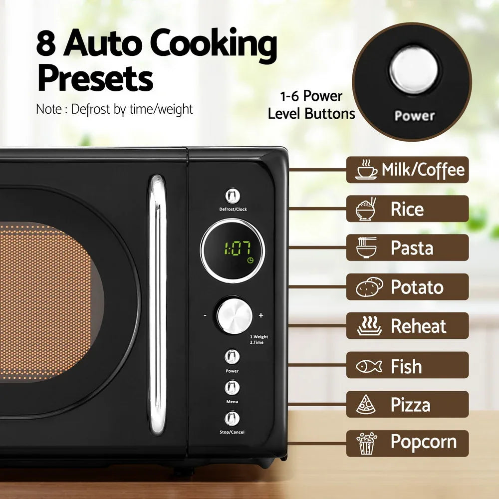 Devanti 20L Microwave Oven 700W Black - Mekamart Australia