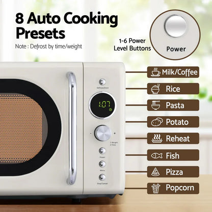 Devanti 20L Microwave Oven 700W Cream - Mekamart Australia