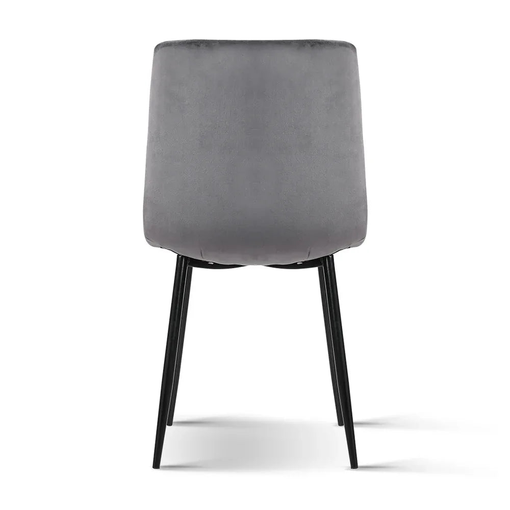 Artiss Dining Chairs Set of 4 Velvet Horizontal Slope Grey - Mekamart Australia