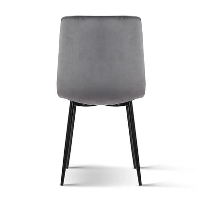 Artiss Dining Chairs Set of 4 Velvet Horizontal Slope Grey - Mekamart Australia