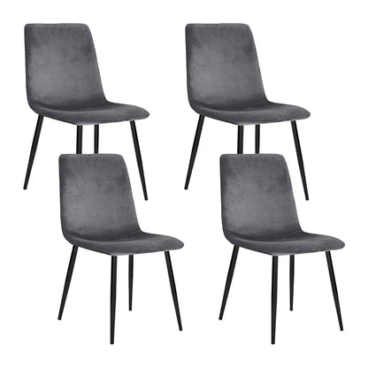Artiss Dining Chairs Set of 4 Velvet Horizontal Slope Grey - Mekamart Australia