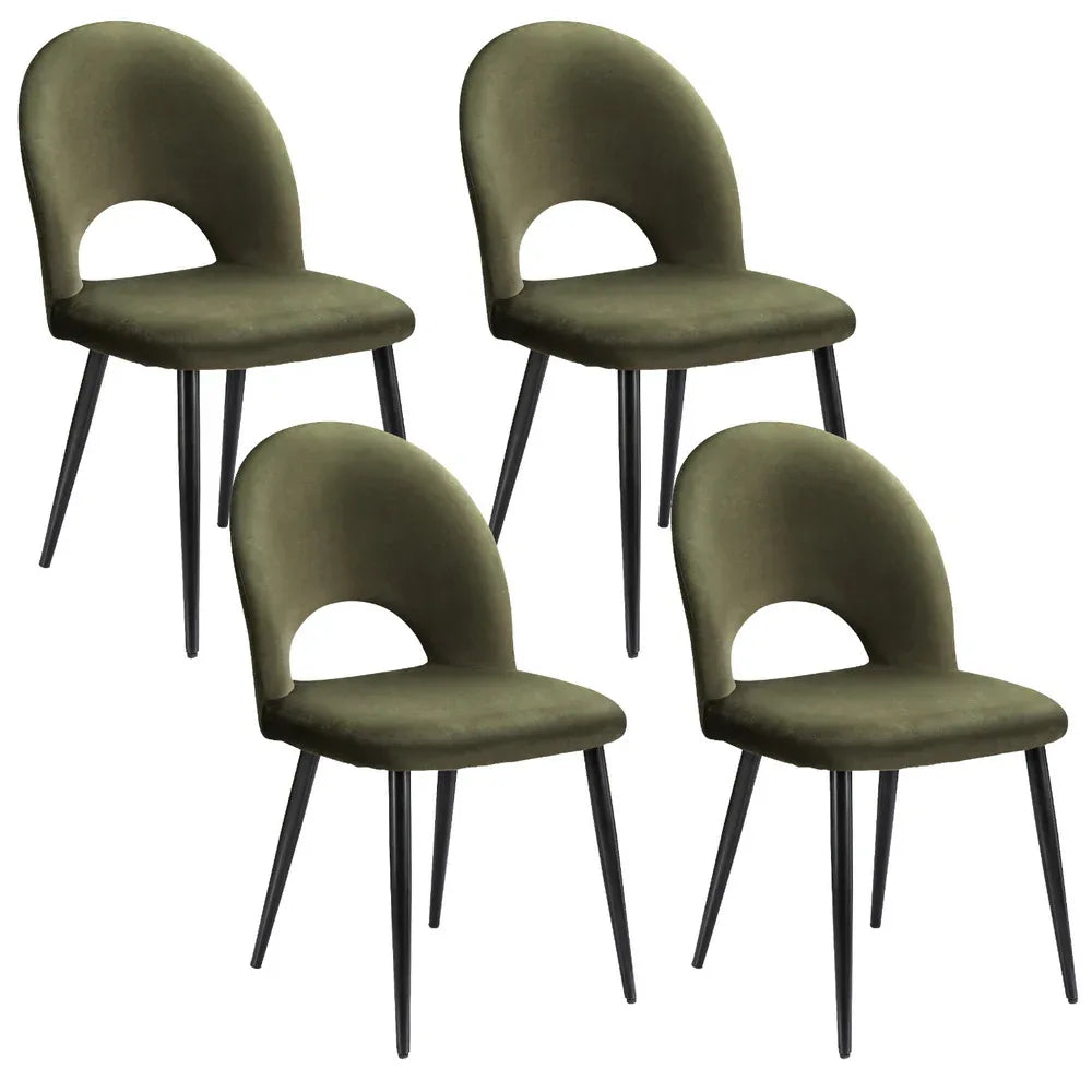 Artiss Dining Chairs Set of 4 Velvet Hollow Green - Mekamart Australia