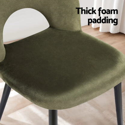 Artiss Dining Chairs Set of 4 Velvet Hollow Green - Mekamart Australia