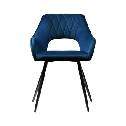 Artiss Dining Chairs Set of 2 Velvet Hollow Armchair Blue - Mekamart Australia