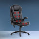 Artiss 8 Point Massage Office Chair Heated Seat Recliner PU Black - Mekamart Australia