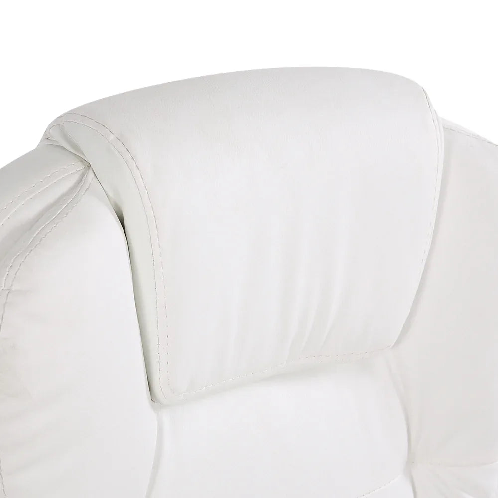 Artiss 8 Point Massage Office Chair Heated Seat Recliner PU White - Mekamart Australia