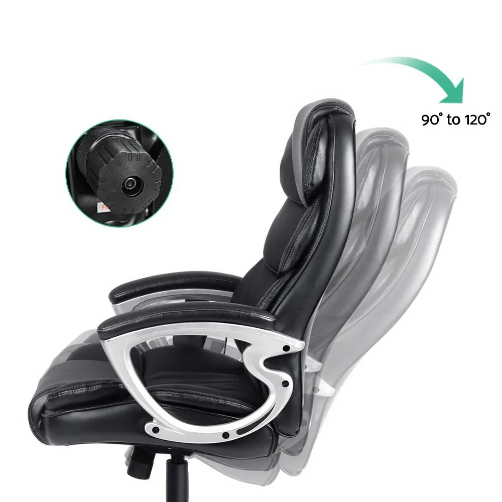 Artiss 8 Point Massage Office Chair Heated Seat PU Black - Mekamart Australia
