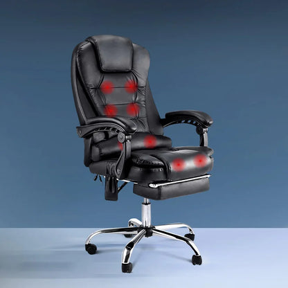 Artiss 8 Point Massage Office Chair PU Leather Footrest Black - Mekamart Australia