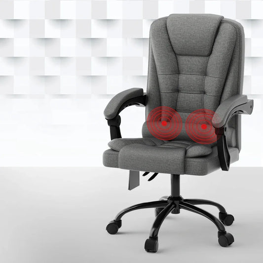 Artiss 2 Point Massage Office Chair Fabric Black - Mekamart Australia