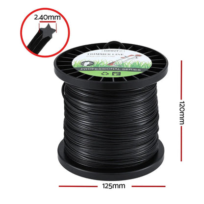Giantz 100M Whipper Snipper Trimmer Line 2.4mm Star Nylon String Cord Black - Mekamart Australia