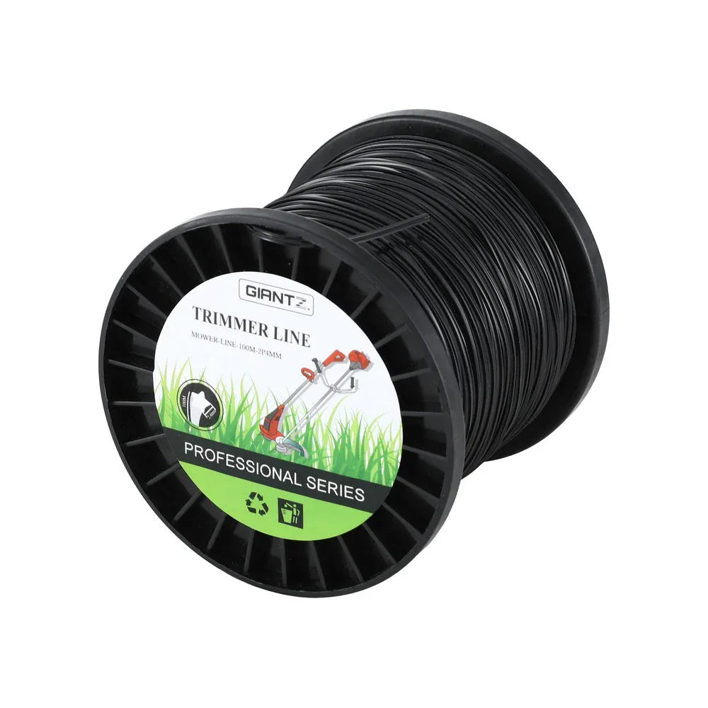 Giantz 100M Whipper Snipper Trimmer Line 2.4mm Star Nylon String Cord Black - Mekamart Australia