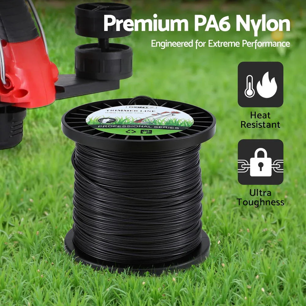 Giantz 100M Whipper Snipper Trimmer Line 2.4mm Star Nylon String Cord Black - Mekamart Australia