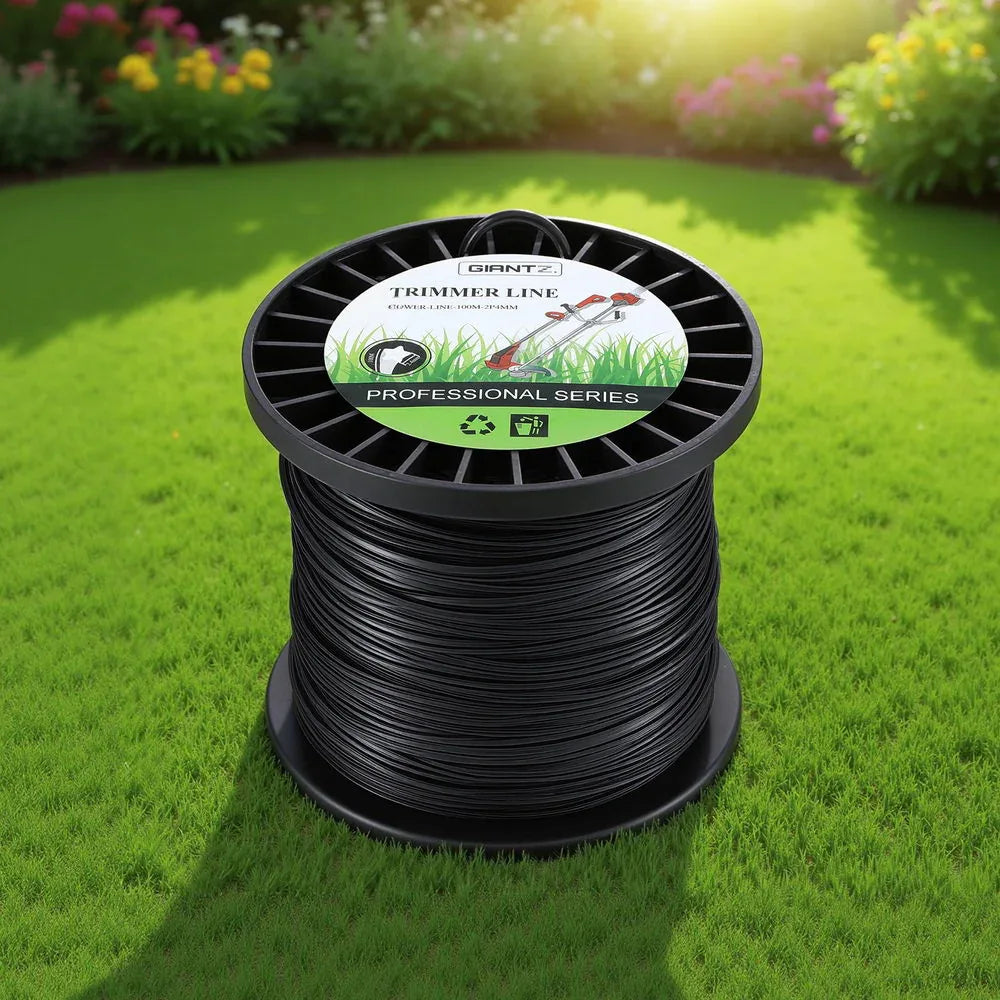 Giantz 100M Whipper Snipper Trimmer Line 2.4mm Star Nylon String Cord Black - Mekamart Australia