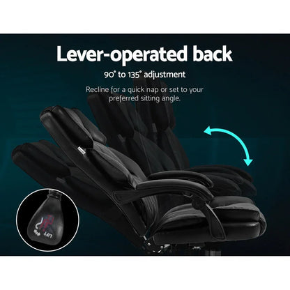 Artiss Executive Office Chair Leather Recliner Black - Mekamart Australia