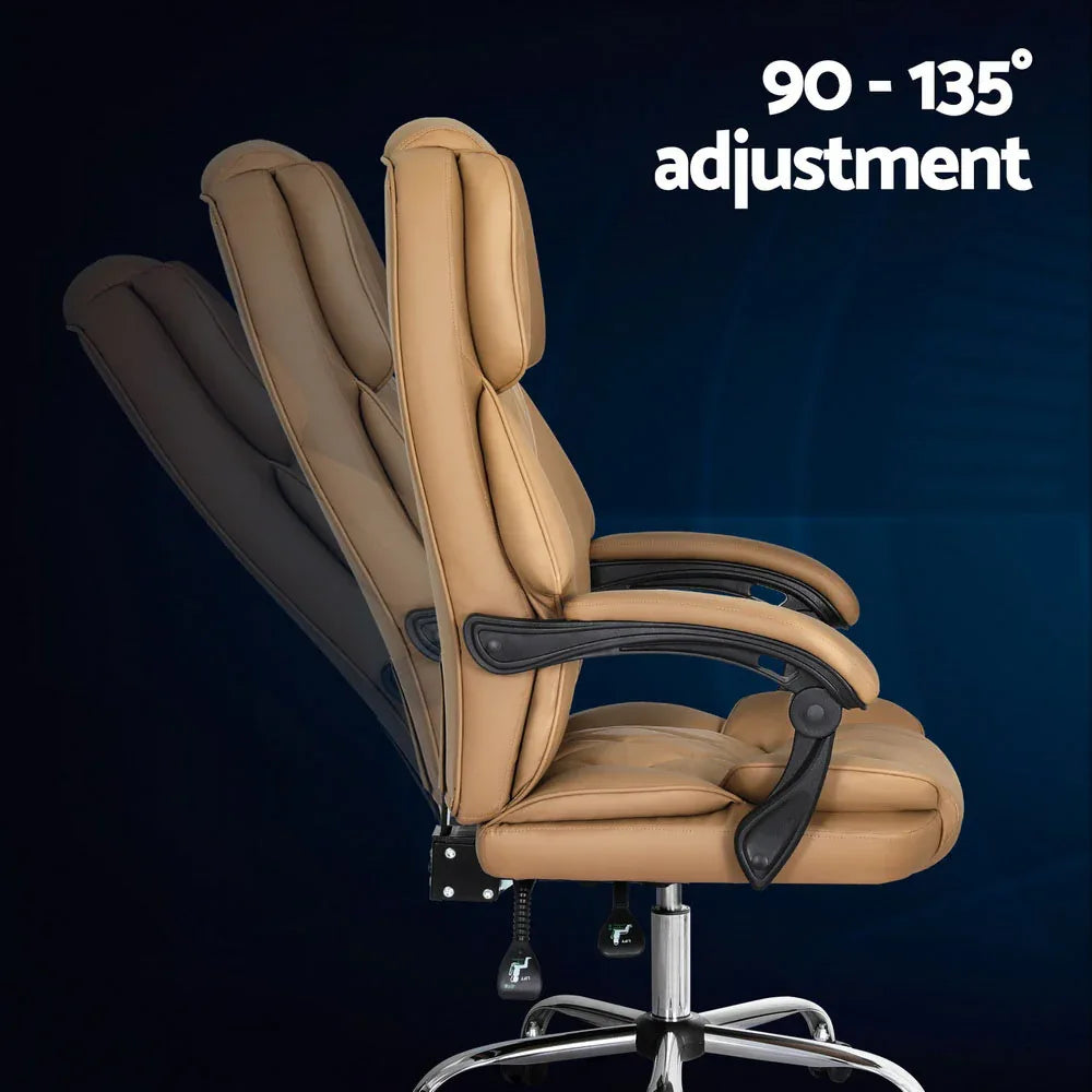 Artiss Executive Office Chair Leather Recliner Espresso - Mekamart Australia