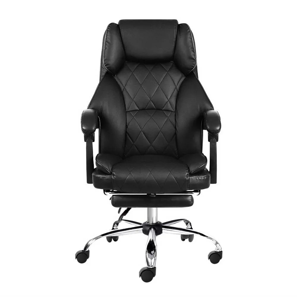 Artiss Executive Office Chair Leather Footrest Black - Mekamart Australia