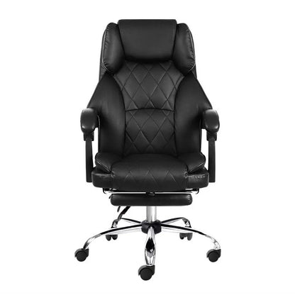 Artiss Executive Office Chair Leather Footrest Black - Mekamart Australia