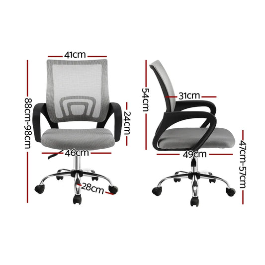 Artiss Mesh Office Chair Mid Back Grey - Mekamart Australia