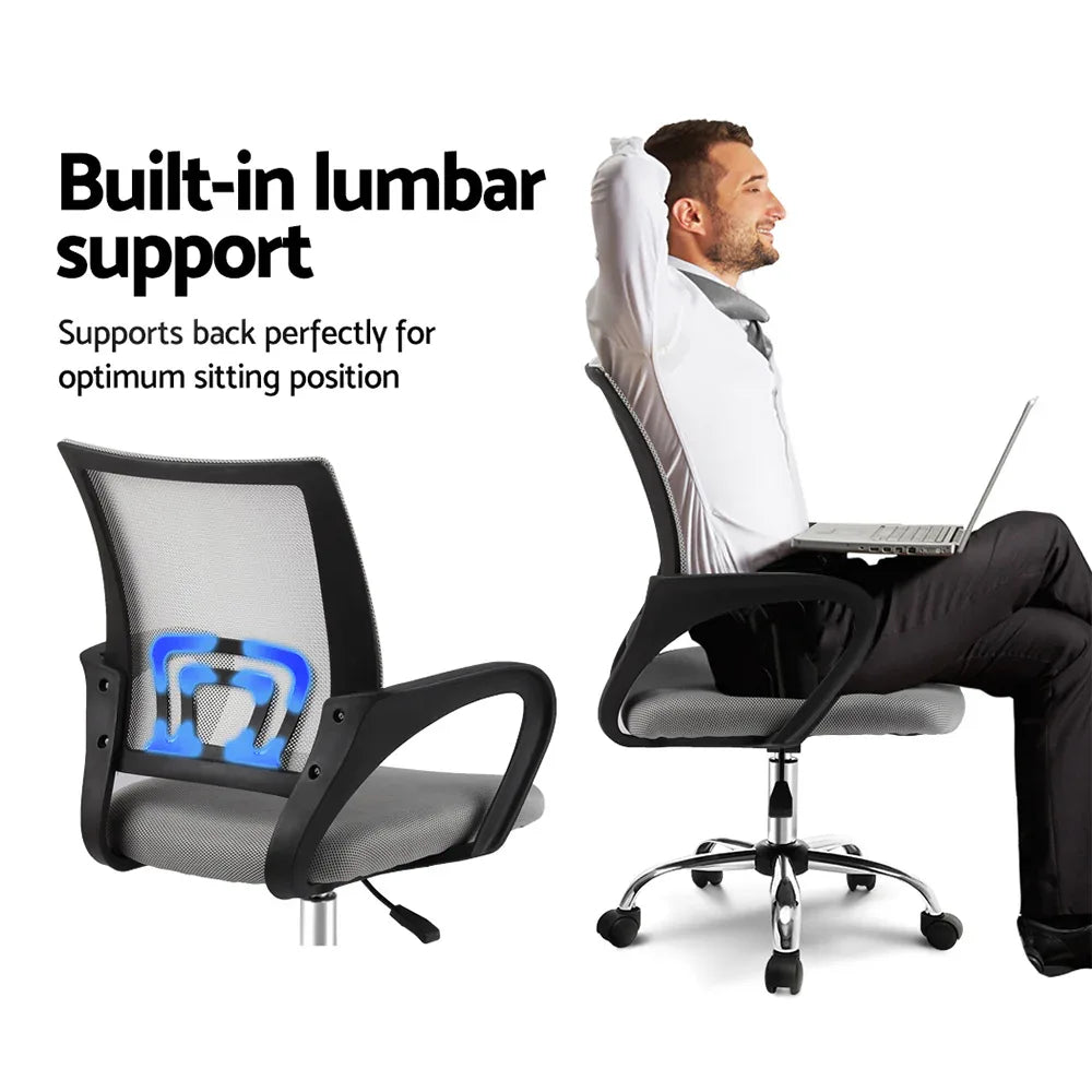 Artiss Mesh Office Chair Mid Back Grey - Mekamart Australia