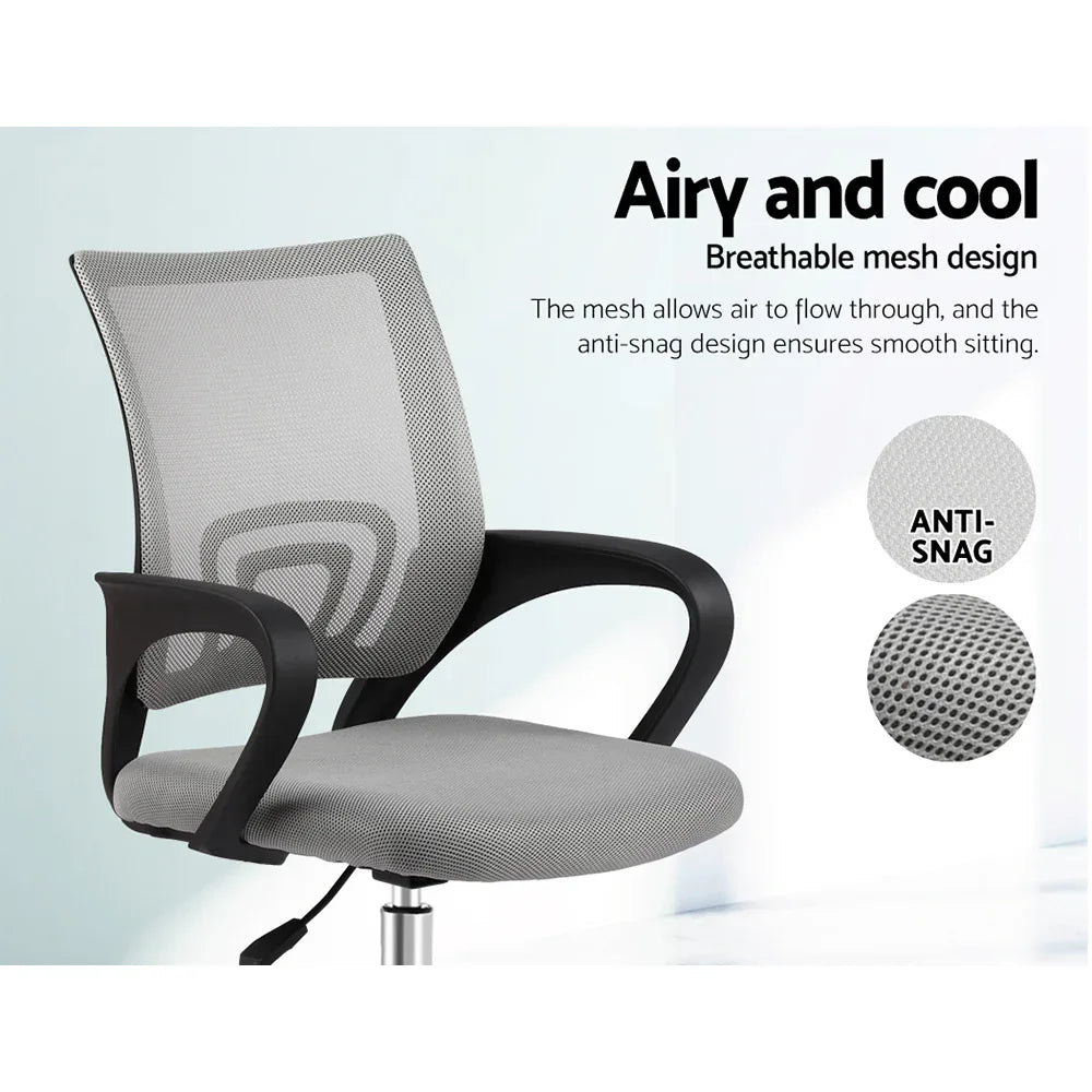 Artiss Mesh Office Chair Mid Back Grey - Mekamart Australia