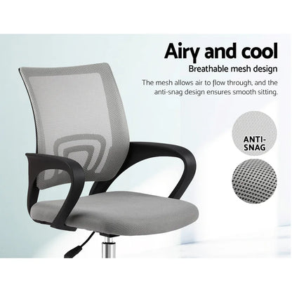 Artiss Mesh Office Chair Mid Back Grey - Mekamart Australia