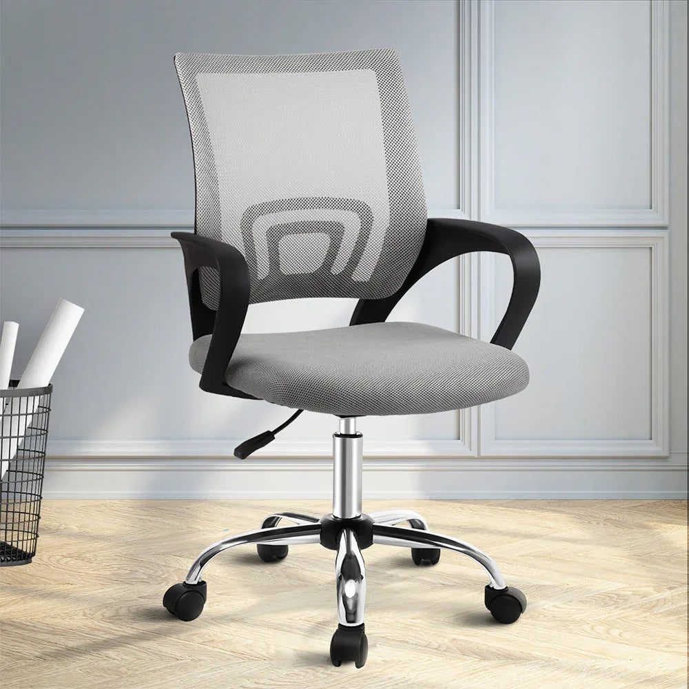 Artiss Mesh Office Chair Mid Back Grey - Mekamart Australia