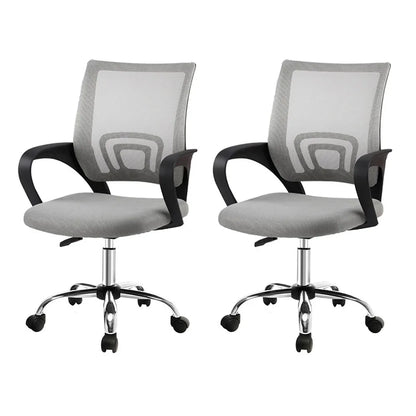 Artiss 2x Mesh Office Chair Mid Back Grey - Mekamart Australia