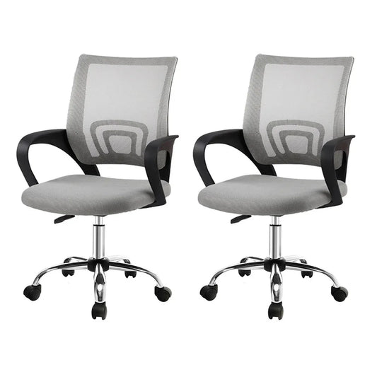 Artiss 2x Mesh Office Chair Mid Back Grey - Mekamart Australia