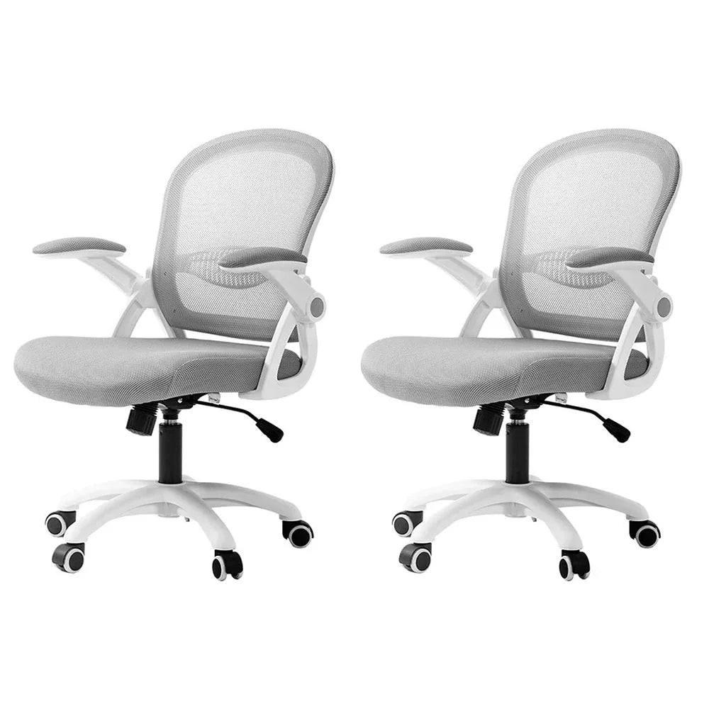 Artiss 2x Mesh Office Chair Computer Gaming Desk Chairs Work Study Mid Back Grey - Mekamart Australia