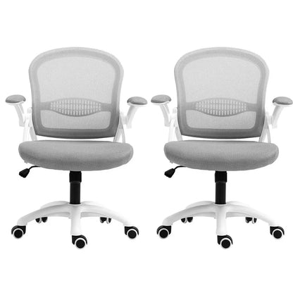 Artiss 2x Mesh Office Chair Computer Gaming Desk Chairs Work Study Mid Back Grey - Mekamart Australia