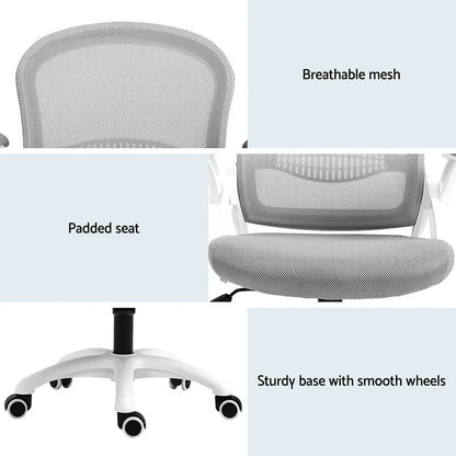 Artiss 2x Mesh Office Chair Computer Gaming Desk Chairs Work Study Mid Back Grey - Mekamart Australia