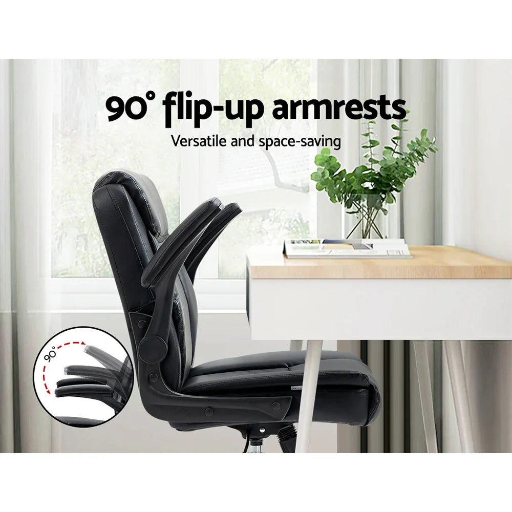 Artiss Executive Office Chair Mid Back Black - Mekamart Australia